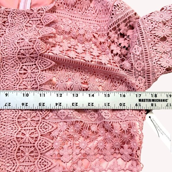 Rachel Parcell Pink Bride Lace Crochet Dress Womens M Coquette Legally Blonde‎ - Picture 9 of 15